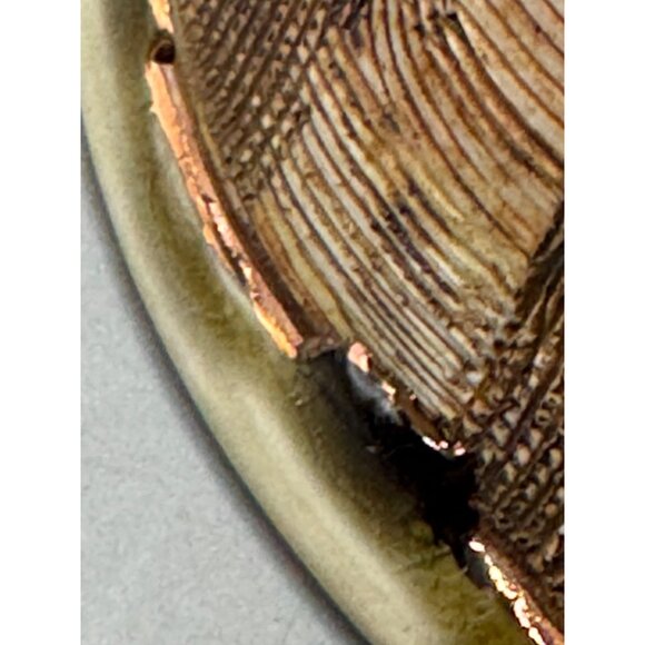 Vintage 1975 Ceramic Bowl With Textured Brown Beige Pattern signed artist READ - Picture 8 of 10